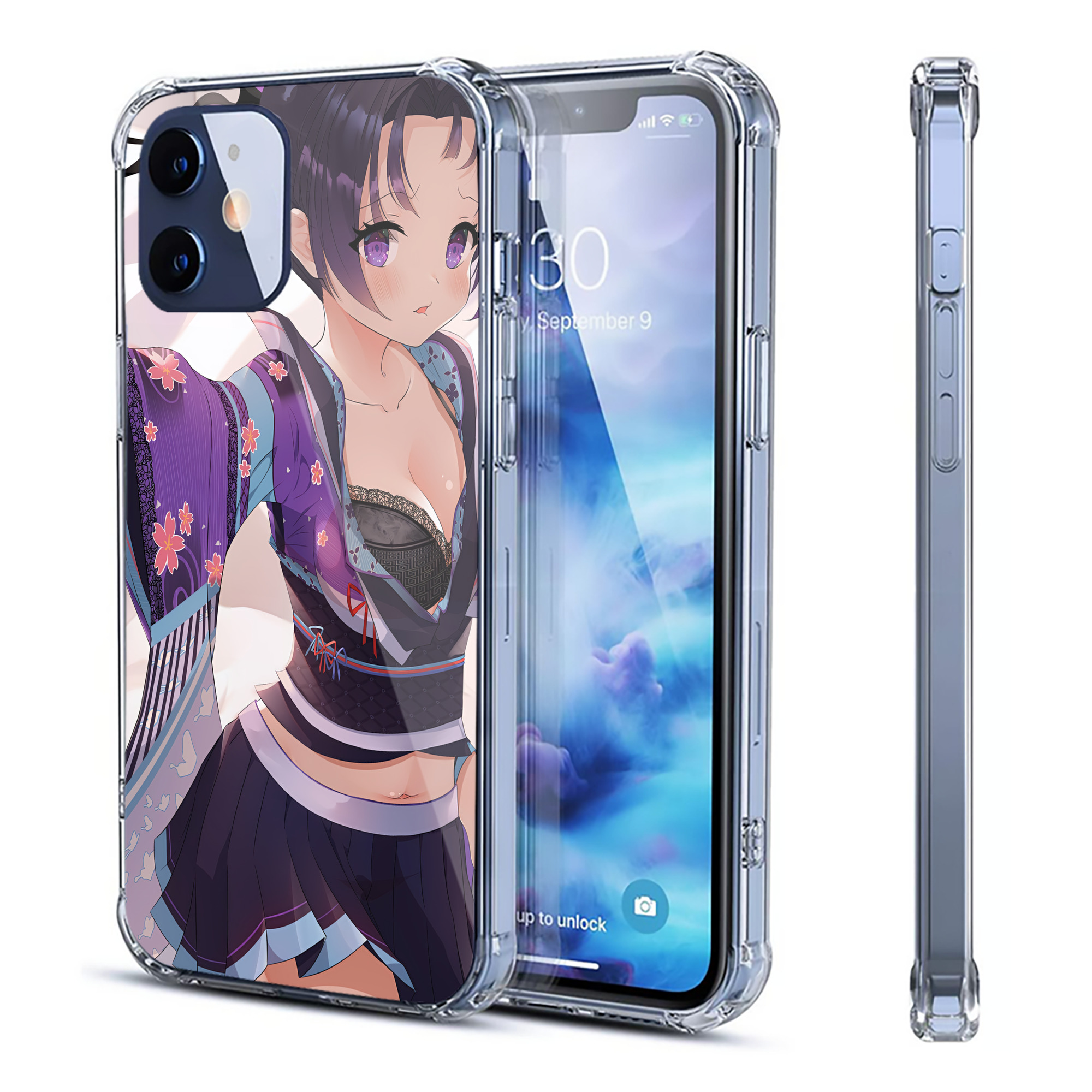 （画像用） 鬼滅の刃（きめつのやいば）蟲柱-胡蝶 しのぶ／こちょう しのぶ Kochou Shinobu 【iPhone 12シリーズ対応】透明スマホケース（クリアソフトケース）